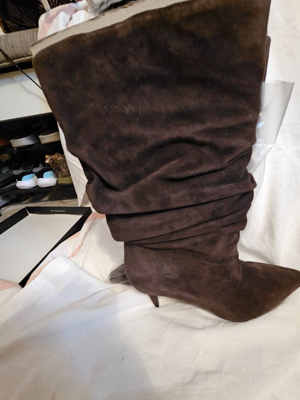 I.N.C. Demiyal Mid Brown Suede Slouch Knee Boots 11M NIB